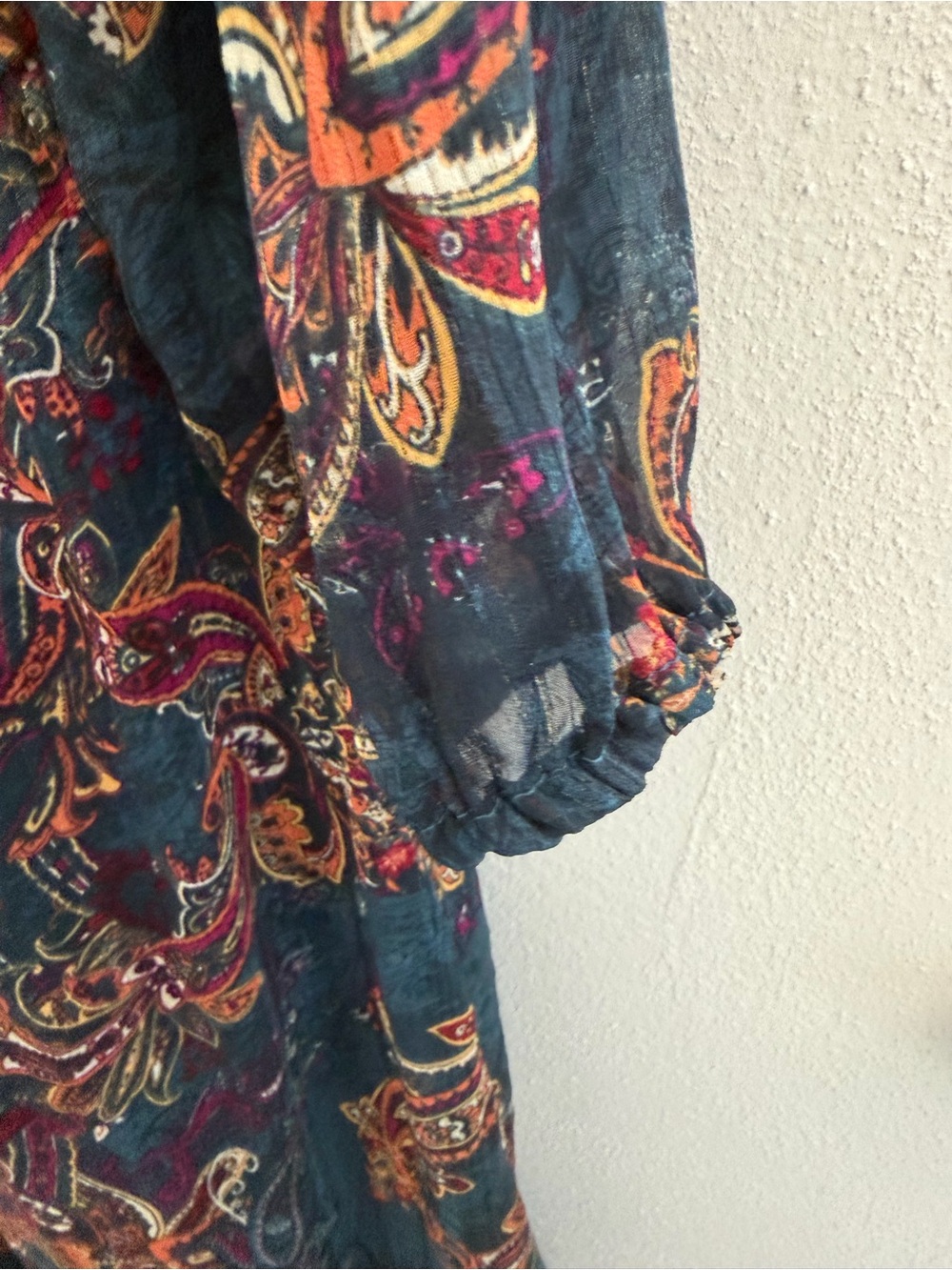 Frye Boho Paisley Maxi Dress in Teal - Picture 4 of 7